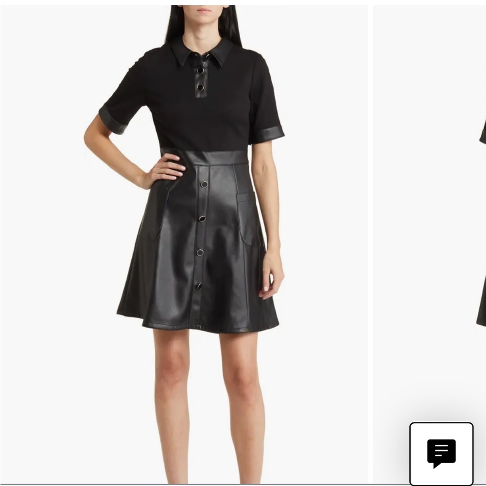 Eliza J mixed media shirt dress